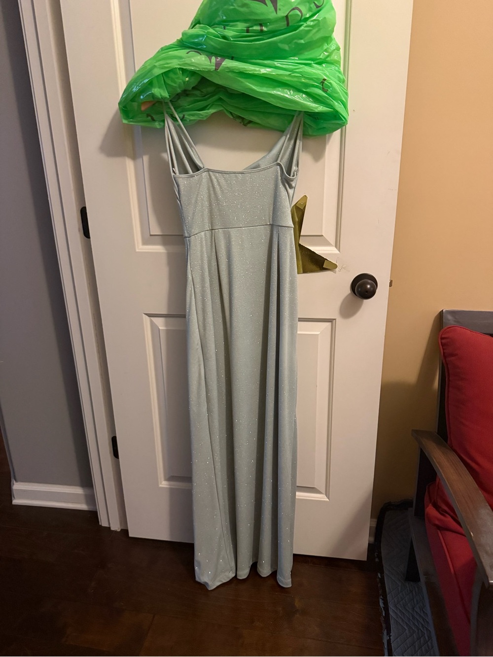 Windsor Light Blue Sparkle Maxi Dress with Spaghetti Straps